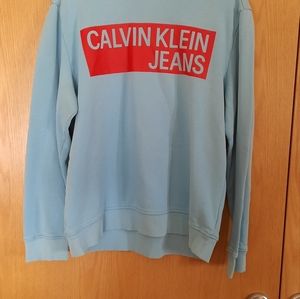 Calvin Klein Jeans light blue women's sweatshirt large